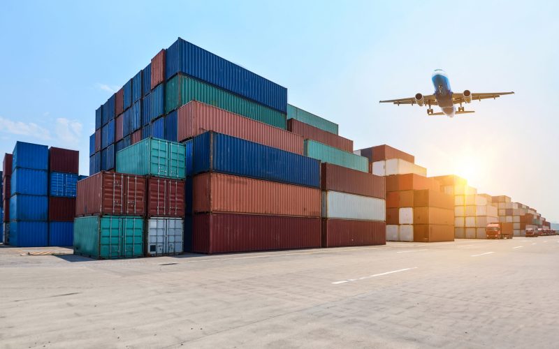 Industrial port and container yard Industrial port and container yard